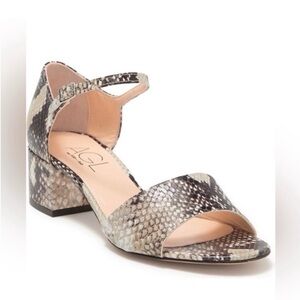 Agl Snake-Print Ankle Strap Block Heel